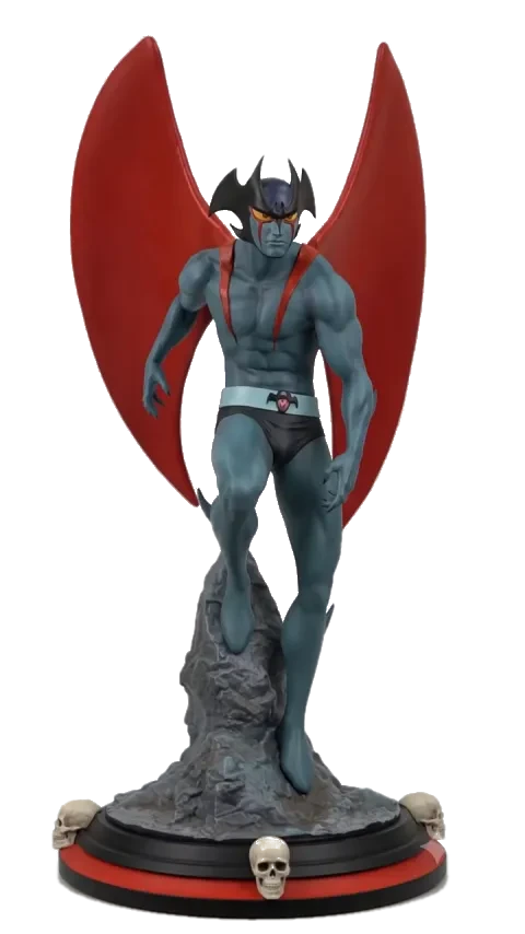 Devilman — statua 3D dipinta a mano, ruota mentre scorri